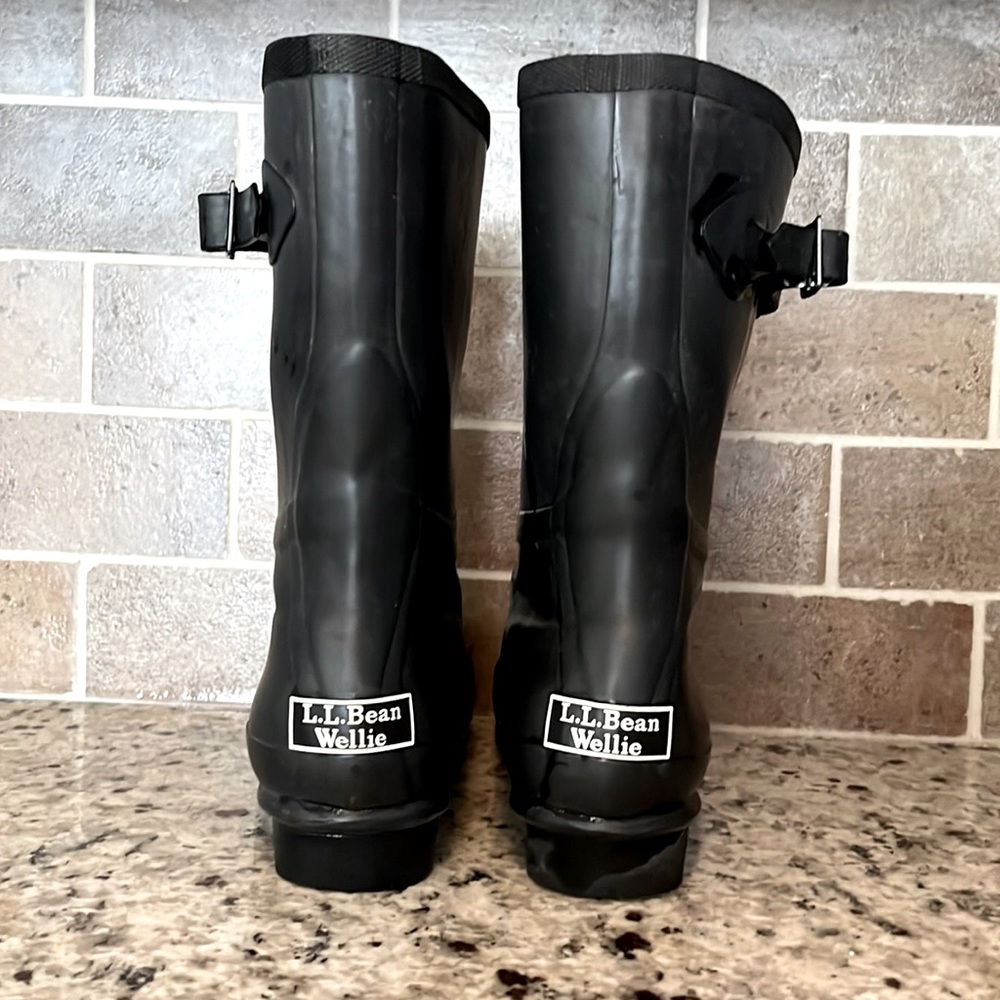 LL Bean Women’s Black Wellie Rain Boots Size 7